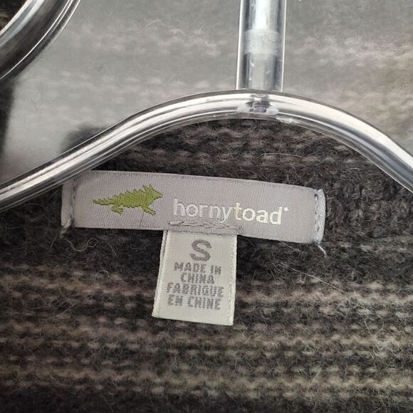 Horny Toad button-up Sweater Size Small Wool Blend Striped Gray - Picture 4 of 5
